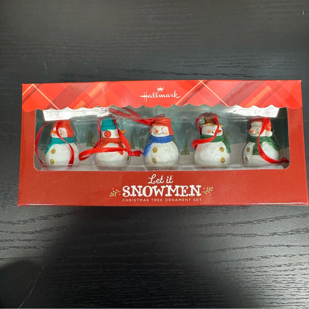 Hallmark Let it Snowman Ornament Set of 5 in Box